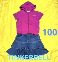 ティンカーベル　100 女の子　セットアップ　パーカー　半袖のサムネイル