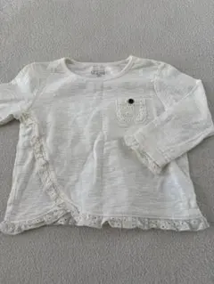 ホワイト長袖カットソー レース付き