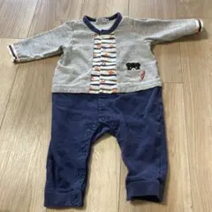 miki houseロンパース グレー ネイビー