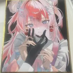 手描きイラスト 094】オリジナル原画色紙美人画コピック「白い悪魔