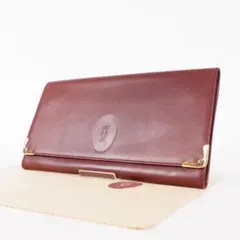 【極美品✨】カルティエ 保存袋付き 折財布 レザー ボルドー