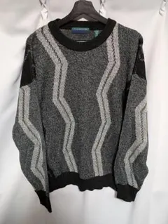 古着クルーネック ニット セーター グレー系 XL