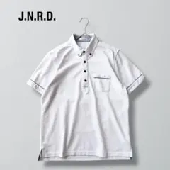 ジュンレッド ポロシャツ 鹿の子 白 半袖 S