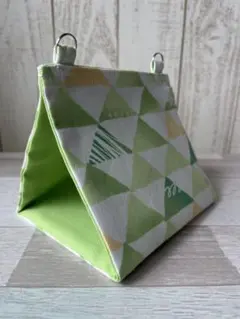 春夏用バードテント　普通サイズ　三角柄グリーン