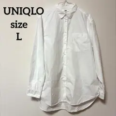 UNIQLO エクストラファインコットンオーバーシャツ ホワイト 長袖シャツ