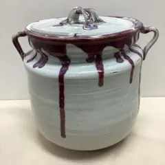 陶器製 透かし彫り水指 水差 抹茶道具 茶器 食器 容器 やきもの 焼き物