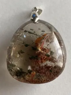 ◎レア♪天然石☆レインボー＆苔入り・庭園水晶・ペンダントトップ チャーム③