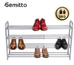 靴ラックオーガナイザー クローゼット玄関用 4段 調節可能 高耐久 金属製