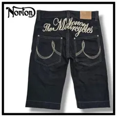 上*野様 S■ Norton ノートン メンズ 刺繍 ハーフパンツ XL 黒 ボのサムネイル