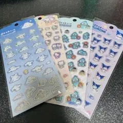 シナモロール・ハローキティ ぷくっとシール4枚セット　ダイソー