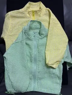 パーカー　2着　薄手　韓国子供服　カラフル　90㎝　イエロー　グリーン