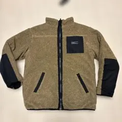 TK リバーシブル　フリースジャケット ベージュ 黒　ジップアップ　160