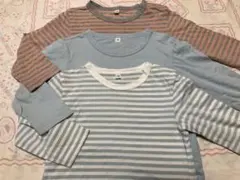 90 無印良品　長袖Tシャツ　3枚セット　ボーダー　ロンT