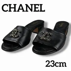 美品 CHANEL マトラッセ ココマーク チェーン サンダル レザー 23のサムネイル