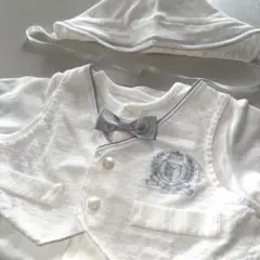 セレモニードレス　男の子　新生児　日本製 2WAYオール 蝶ネクタイ付き
