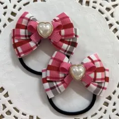No.168 ハンドメイド リボンヘアゴム - メルカリ