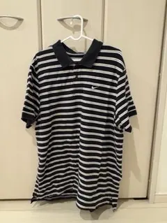 Nike ネイビー/ホワイト ストライプ ポロシャツ