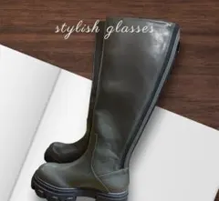 JEANASIS ジーナシス 新品 ラグソールバックジップロングブーツ 23.5