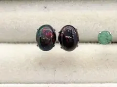 261012-1 天然　ブラックオパール8mm ピアス