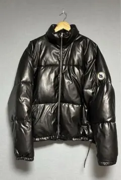 美品！Snap club スナップクラブ　ダウンジャケット　レザー　ブラック　M 新色【ブラック系】が登場🙋‍♂️🙋‍♀️ トレンド感のあるレザー