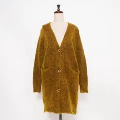 ZARA KNIT モヘア混 ニットカーディガン カーキ サイズS*JD885