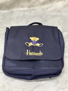 Harrods ネイビーリュック クマ刺繍
