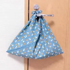 あずま袋〈ひょうたん　錆青磁色〉エコバッグ、バッグインバッグ　ハンドメイド