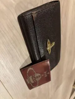 63様専用ビビアン　レザー製　ブラック　長財布　カードケースセット