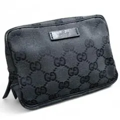 GUCCI GGスプリーム キャンバス ミニアクセサリーポーチ　黒 ブラック