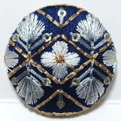 ラスト1点】インド刺繍 №4271 くすみ青花 ㊳ミリ - メルカリ