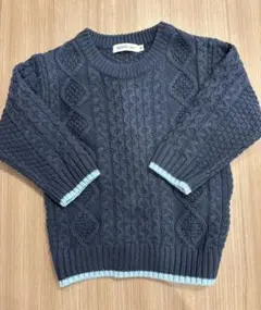 BEAMS miniネイビー ケーブル編み セーター 90㎝