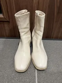 Discoatショートブーツ白