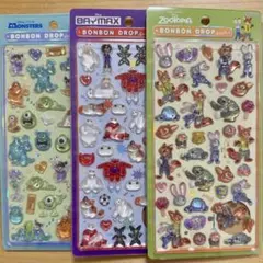 正規品★ボンボンドロップシール ディズニー ズートピア ベイマックス モンスター