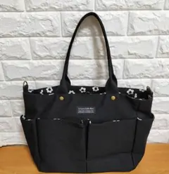 b*r様 大容量◆A４サイズ◆２wayデニムバック（黒）◆７ポケット◆肩掛け可能