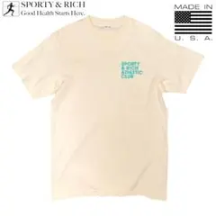 SPORTY & RICH ホワイト バックプリント Ｔシャツ