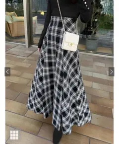 新品！　GRL グレイル　ロービングチェック　ロング　フレア　スカート