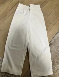 コーエン　白　コーデュロイ　ワイドパンツ