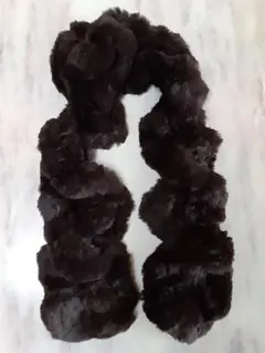ダークブラウン ファー　スカーフ　肌触り