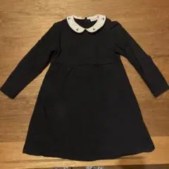 冠婚葬祭に！Nicoletta Fannaネイビー長袖ワンピース