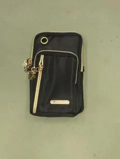 スマホショルダー ミニバッグ ブラック 軽量 斜めがけ ポーチ 多収納