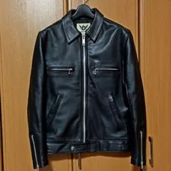 666 シングルライダースジャケット ブラック 黒 牛革 36のサムネイル