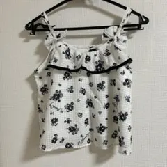 mezzo piano花柄タンクトップ・キュロットセット