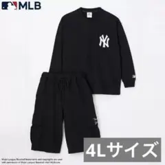 【MLB公式】ヤンキース 刺繍スウェットトップス＆カーゴパンツセットアップ 4L