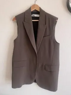 r*）様 【最終値下げ！】ZARA ブラウン テーラードベスト