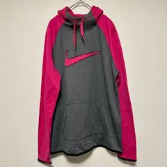 Nike ナイキ パーカー 【Ｌ】 グレー ピンク トレーニング ジム フード付