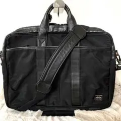 美品　PORTER 2層　2way ビジネスバッグ ショルダー ブラック　黒