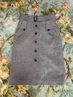 UNTITLED アンタイトル　ベルト付き　ウール混スカート サイズ1