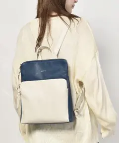 MURUAネイビーアイボリーリュック