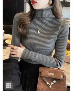 GRL タートルネックリブニットトップス[k8534v]