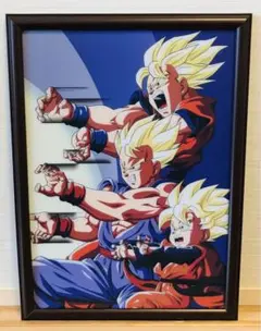 VB❻ ドラゴンボール 一番くじ ビジュアルイラスト【額付】親子三大かめはめ波